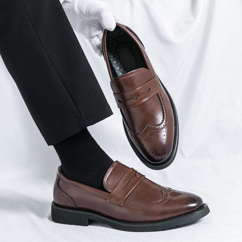 Men Loafers Street Style Brogue Classic Shoes Formal Business Wedding Dress Prom Blazers Tuxedo Party Shoes Large Size