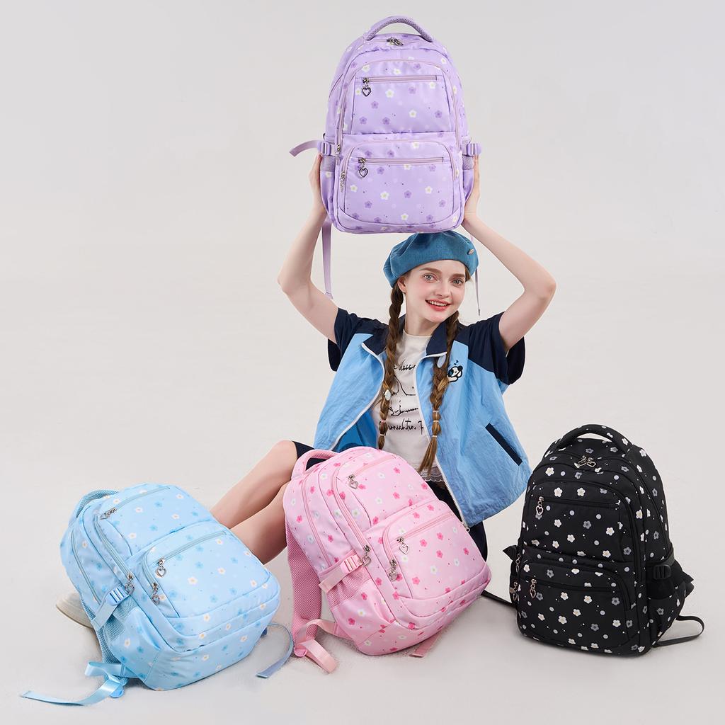 Three-piece schoolbag set for school students female waterproof backpack student backpack