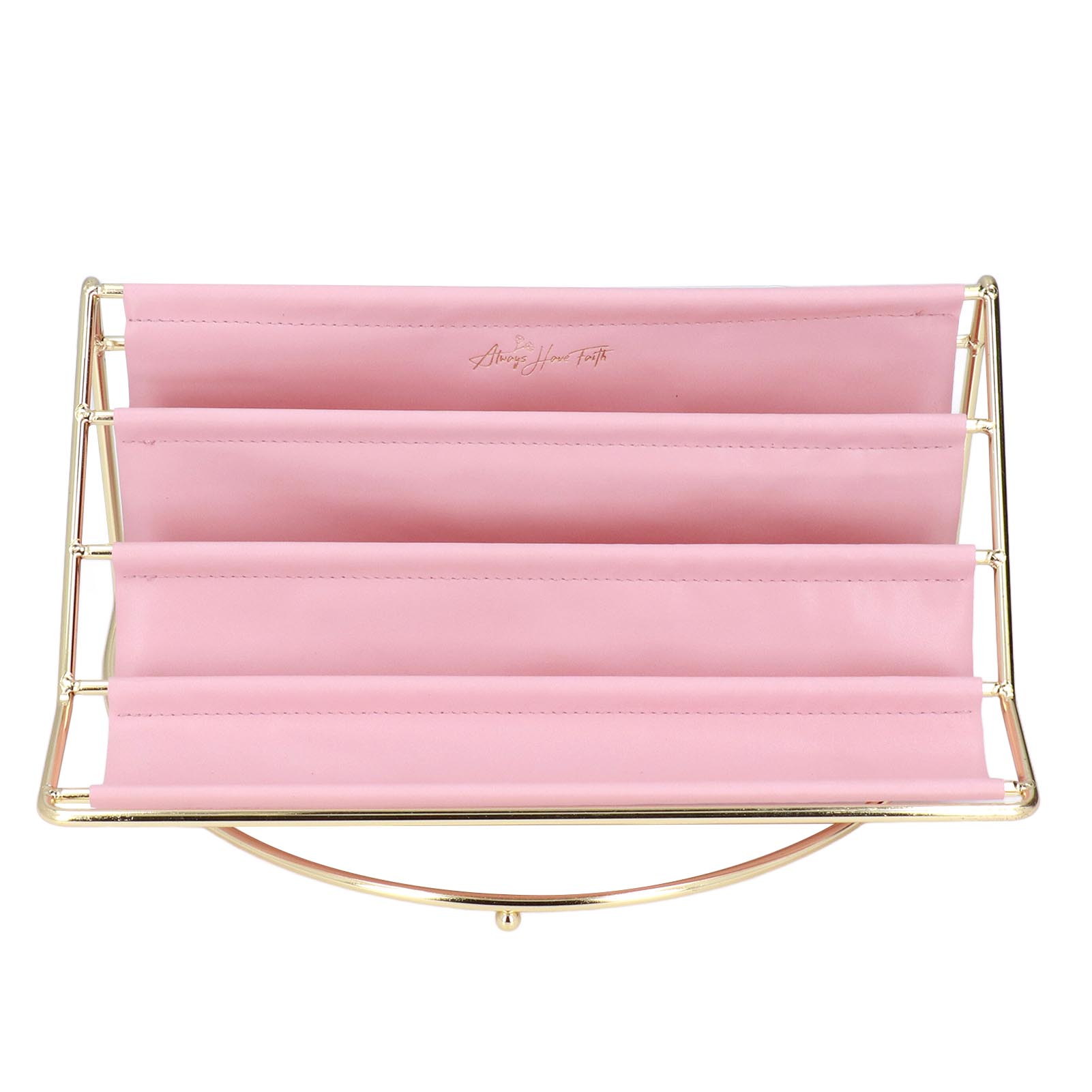 

Desk Shelf Organizer Multi Layer Exquisite Premium Metal Leather Durable Stable Wide Application Desktop Organizer Type 2