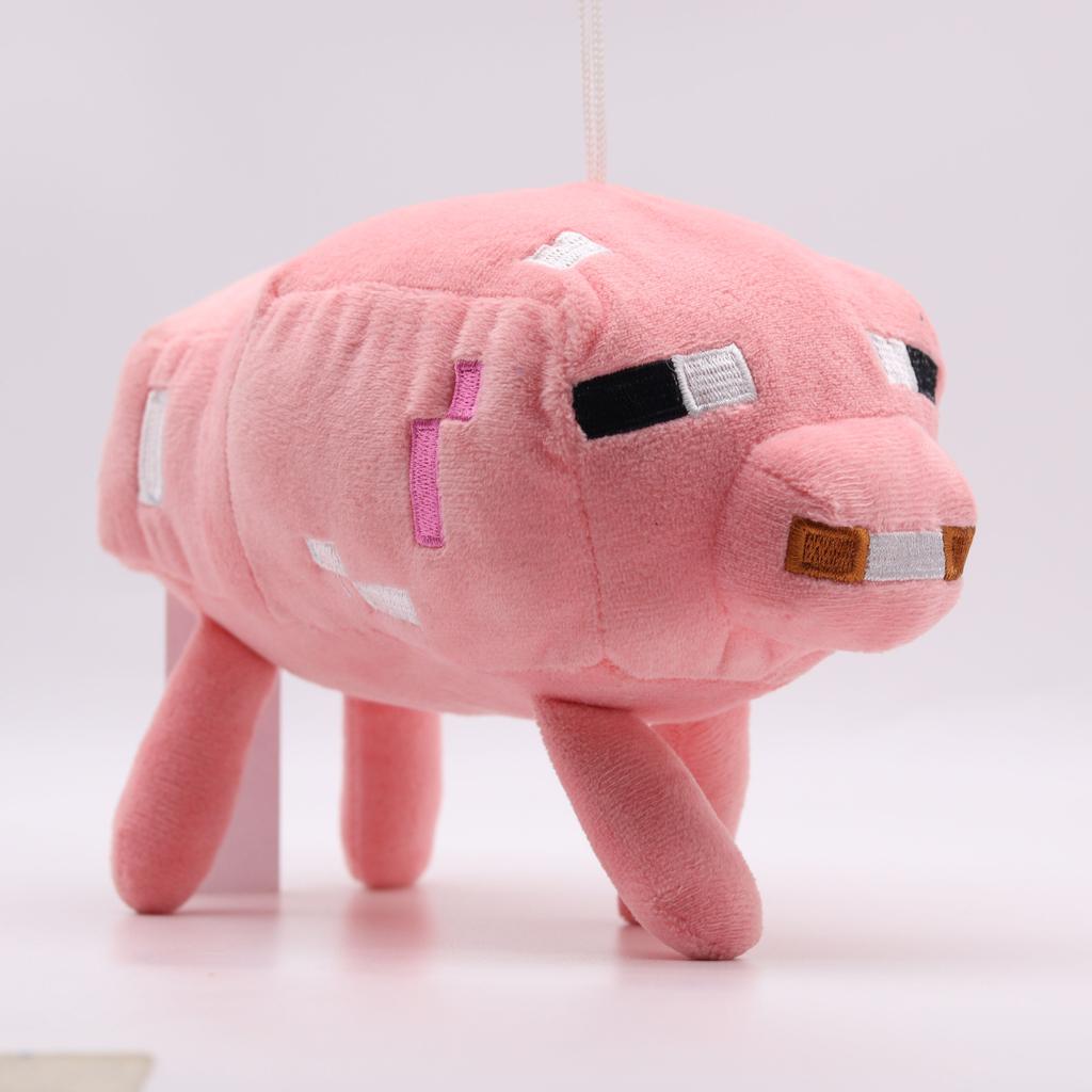 Pixel-Style Plush Toy Set – Block Character Stuffed Animals Mini Collection for Gaming Fans Kids Room Decor