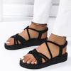 Fashion 2025 fashion Women's trend anti-slip wear comfortable matching color sole pure black shoelace flat sandals