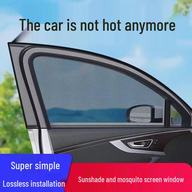 Car Side Window Mosquito Net and Sun Protection Curtain