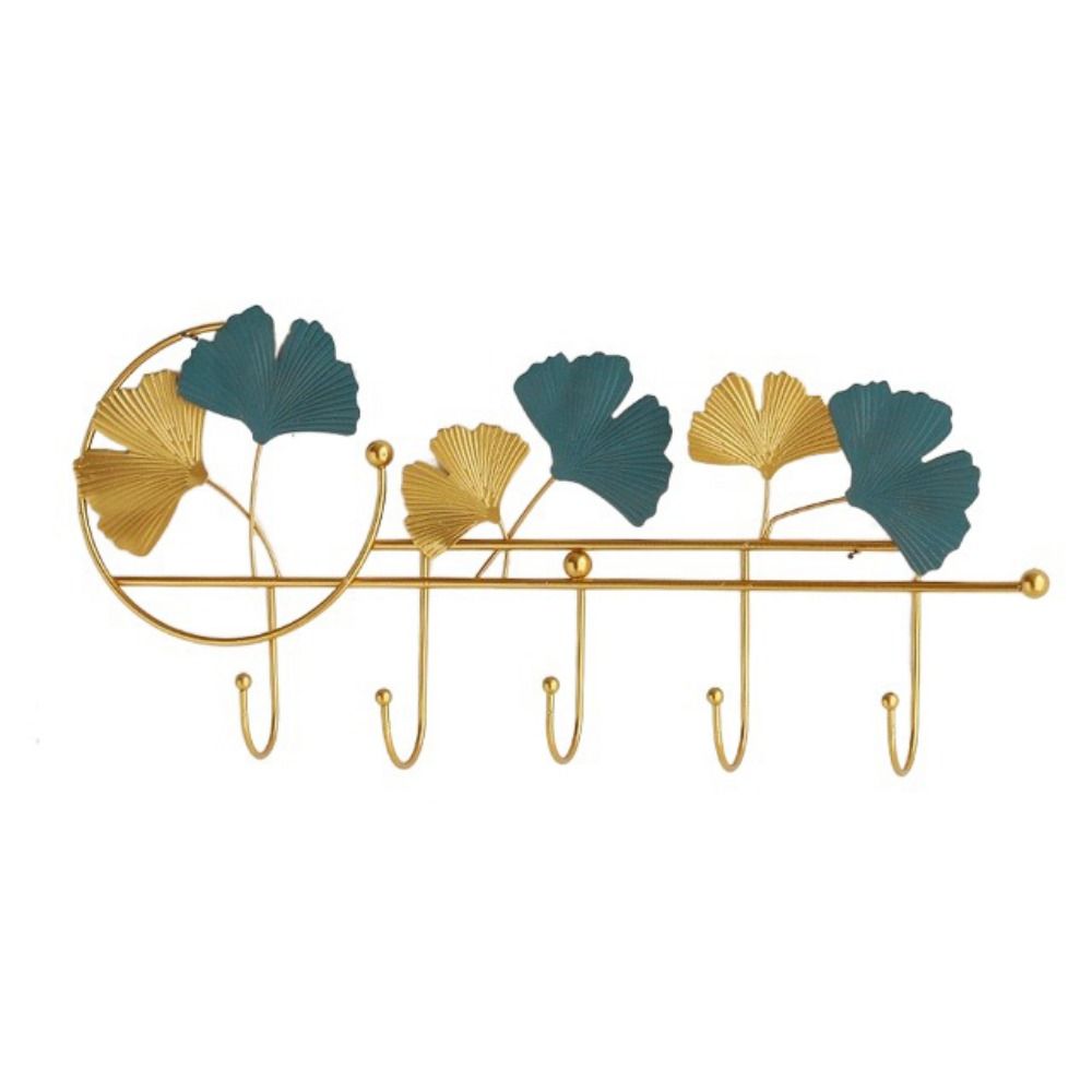 

Ginkgo Leaf Shape Antirust Wall Mounted Key Holder Coat Hanger Metal Stoarge Hanger Door Hook