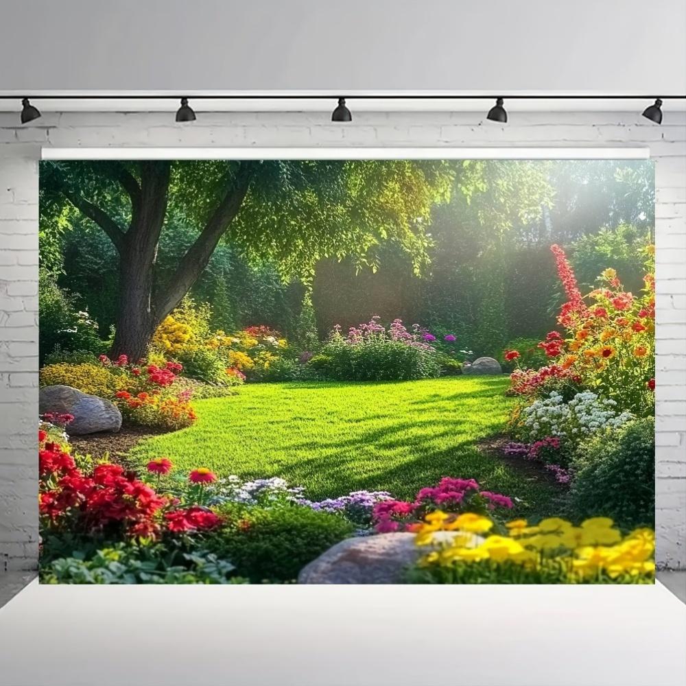 Multi Functional Spring Garden Background Banner Suitable for Birthdays Holidays Parties with Multiple Sizes To Choose from