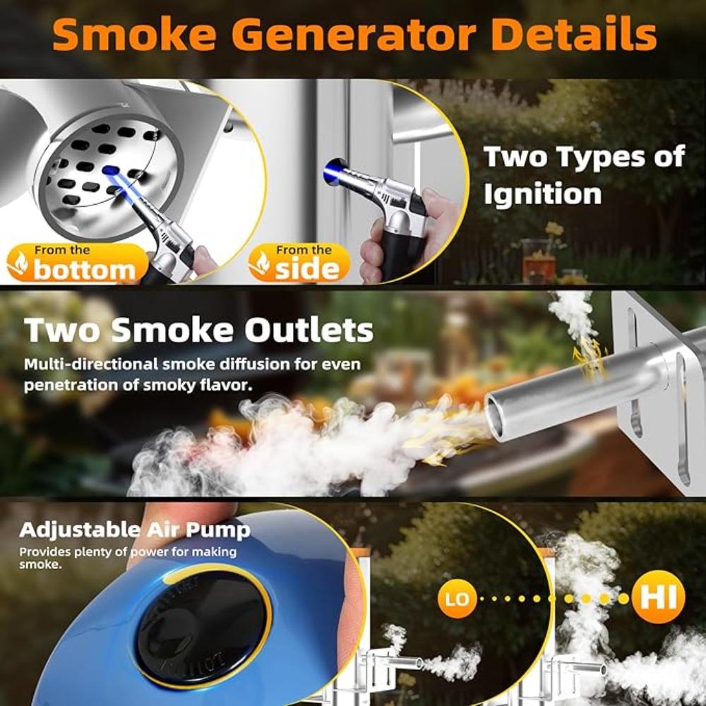 Stainless Steel Electric BBQ Cold Smoker Adjustable Smoke Output Grill Smoke Machine Smokehouse