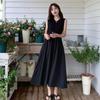 Black Round Neck Sleeveless French Retro Super Fairy Knee Dress Women's Spring Design Halter Long Skirt Women's Clothing