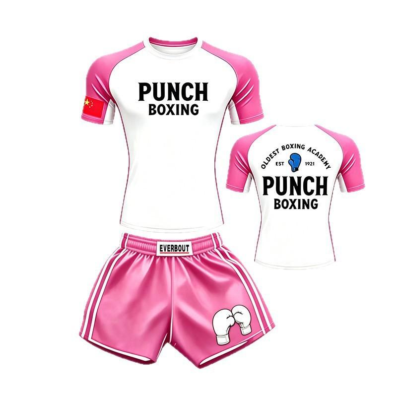 Kids MMA Training Gear Set Short Sleeve Boxing Uniform Muay Thai Kickboxing Combat Sports
