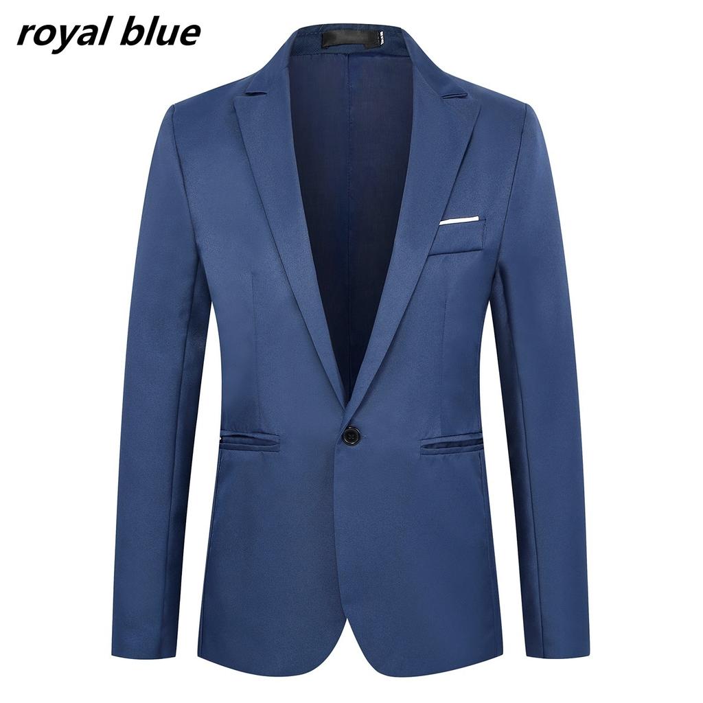 Business and Leisure Suit Lang Groomsman Wedding A Grain of Buckle Men's Suit Coat