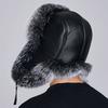 SOMALER Winter Hat for Men Real Fox/raccon Fur Hats Russian Ushanka Earmuff High Quality Bomber Hat