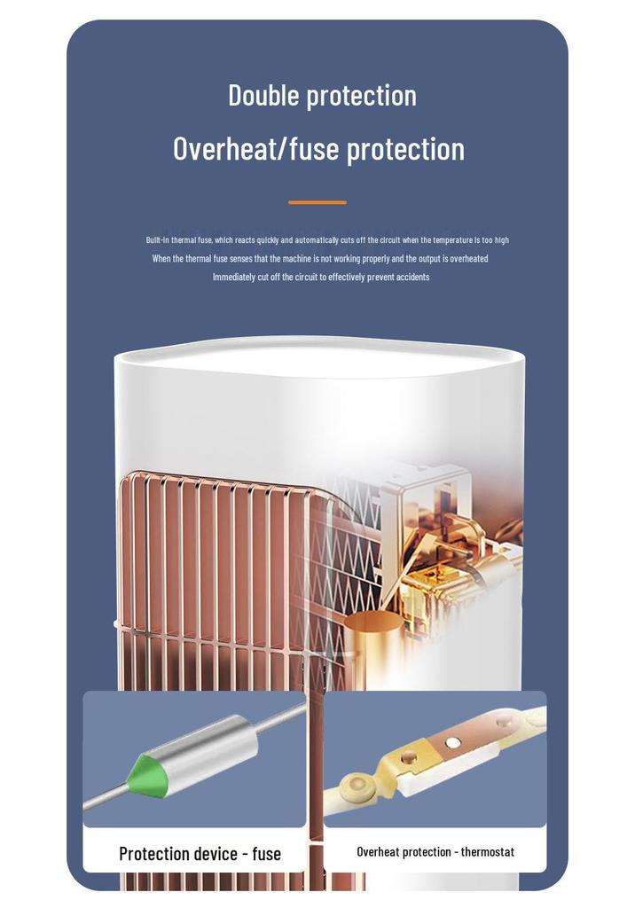 2023 Portable Vertical Electric Heater with PTC Ceramic Oscillation, EU/US Spec
