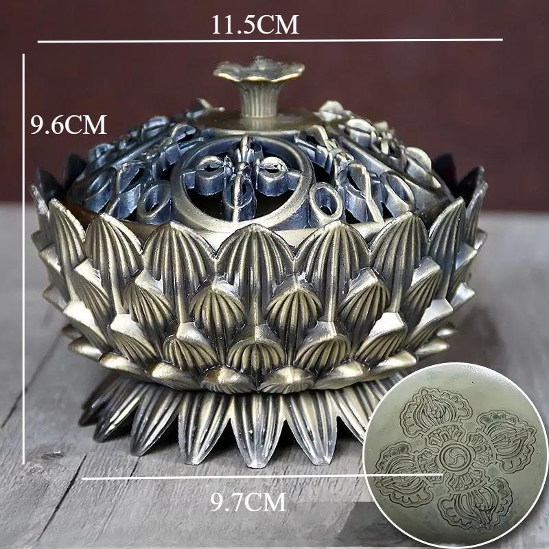 1pc Metal Lotus Incense Burner Ornament Buddha Hall Decor Incense Burner Incense Set Incense Insert Sacrificial Accessories