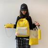 4pcs Student Backpack Fashion Trend Four Piece Set Solid Color Backpack Large Capacity Canvas Wear-resistant  Breathable Women's Backpack Travel Bag