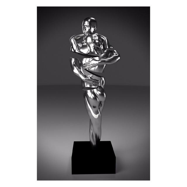 Umarmender Kuss Metallstatue Leinwandgemälde Abstrakter Liebhaber Poster und Drucke Wandkunst Bilder für Wohnzimmer Wanddekoration Cuadros