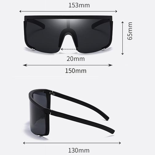 Non-polarized Fashion Integrated Design Large Frame Anti Blue Light Sunglasses Men Women Outdoor Sports Riding Wind Resistant Protection Eyeglasses