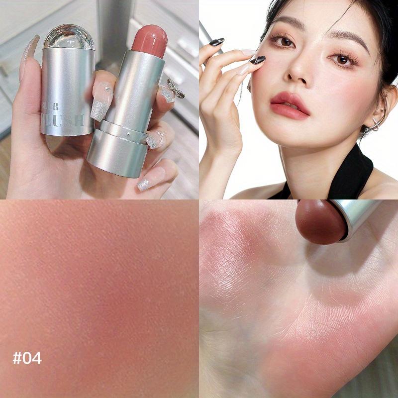 Silver Tube Blush Stick Moisturizing Haze Lips and Cheeks Dual-purpose Blush Cream Color Showing Natural Matte Solid Blush Creams Rouge Lipstick 7g