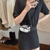 Summer cute ballet messenger bag girls new small fresh pink bow shoulder change bag