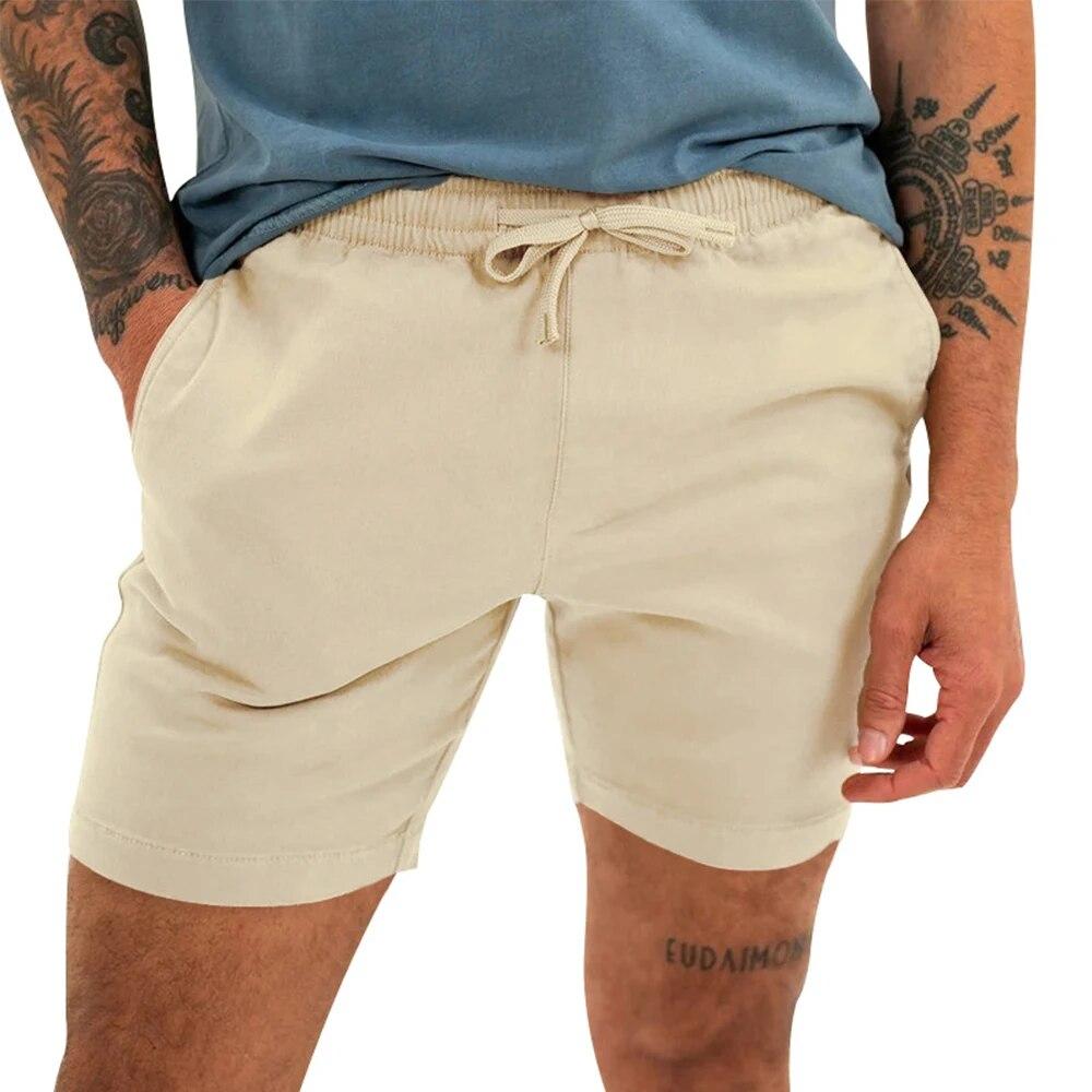 Fashion Men Shorts 2024 Summer Beach Casual Shorts Solid Baggy Basic Pockets Shorts Sports Men's Clothing