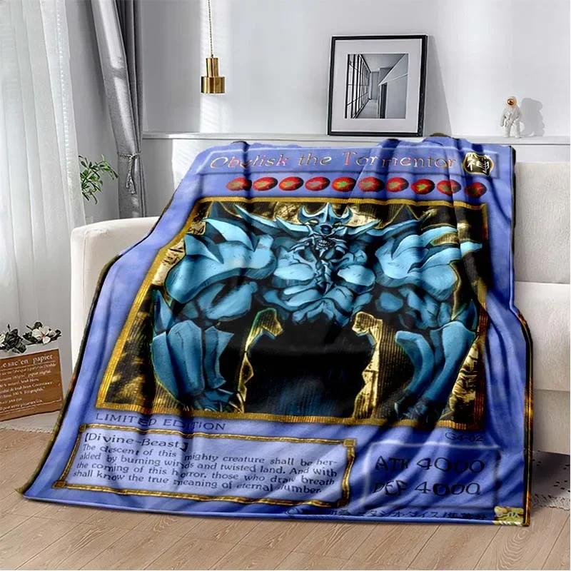 Coperta Calda in Flanella Carta Anime Yu Gi Oh Drago Bianco Occhi Blu Cartone Animato Anime Morbida Coperta in Peluche Copriletto per Camera da Letto Decorazione per la Casa