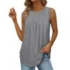 Womens Summer Fashion 2024 Tank Tops For Women Loose Fit Pleated Sleeveless Shirts With Curved Hem Flowy Clothes