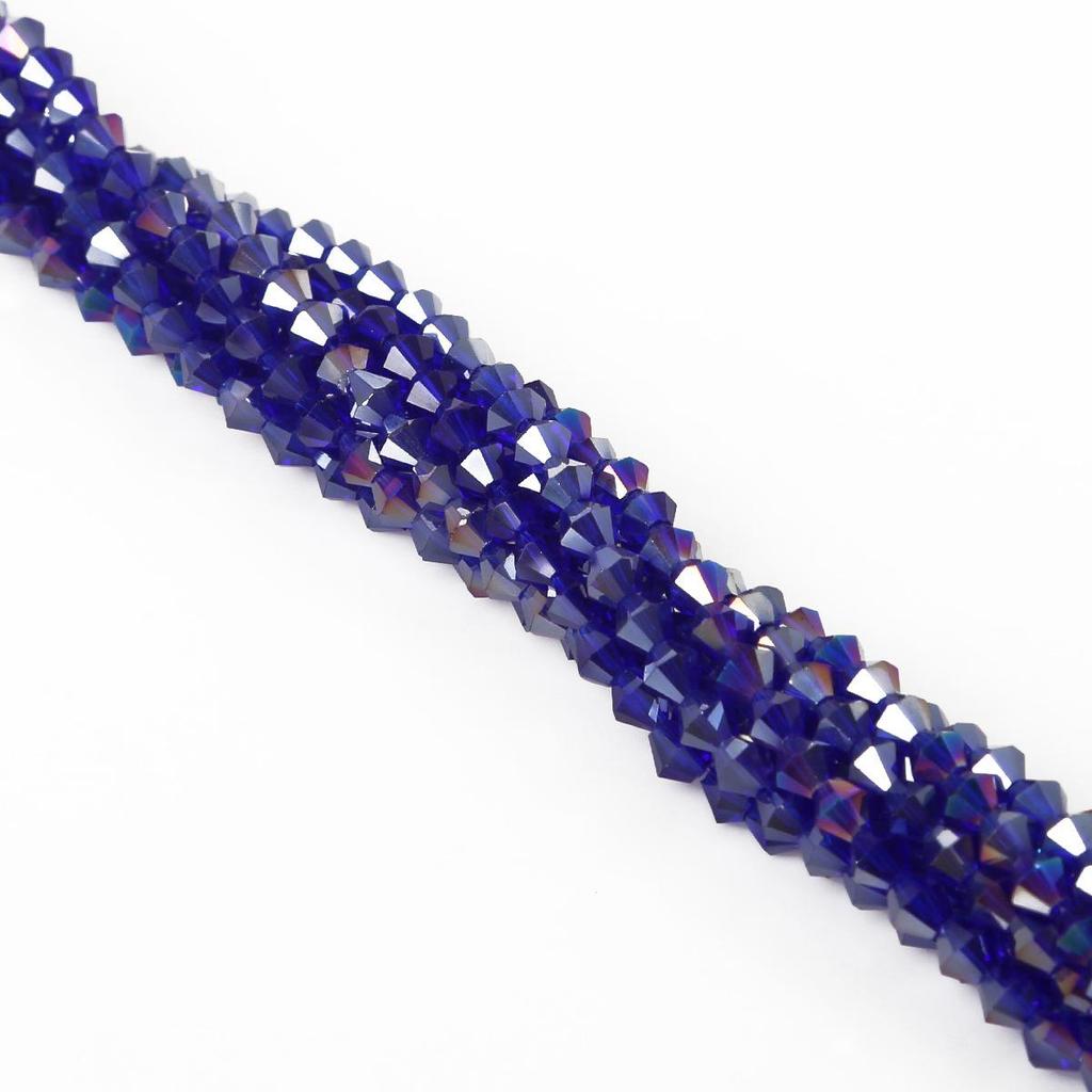 4mm Faceted Diamond Crystal Glass Beads for Handmade Hair Accessories