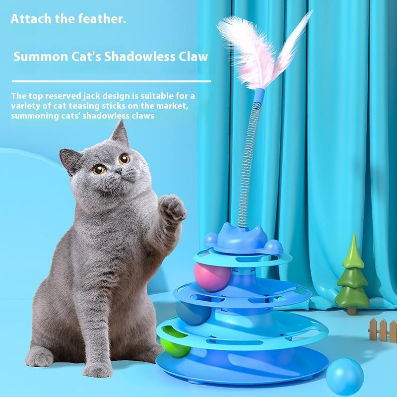 

Интерактивные игрушки для кошек Перо Вращающийся Питомец Кошка Вертушка Шарики Тренировка Интеллекта Кошачья Развлекательная Тарелка Котенок as the picture