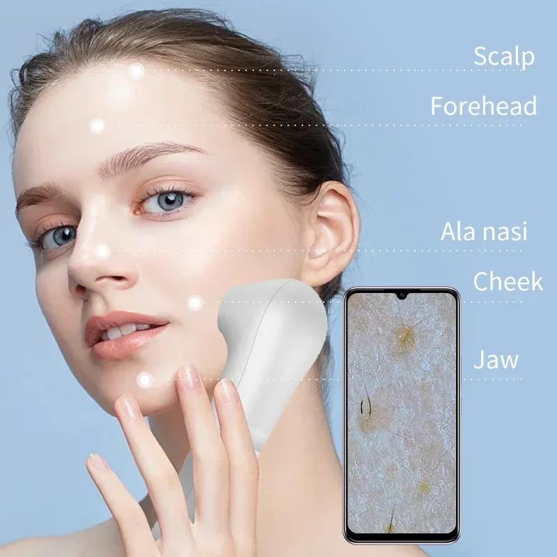 Multifunctional Scalp Skin Hair Follicle Detector HD Visual Skin Analyzer Machine Magnifier Dermatoscope Phone Tablet Connection