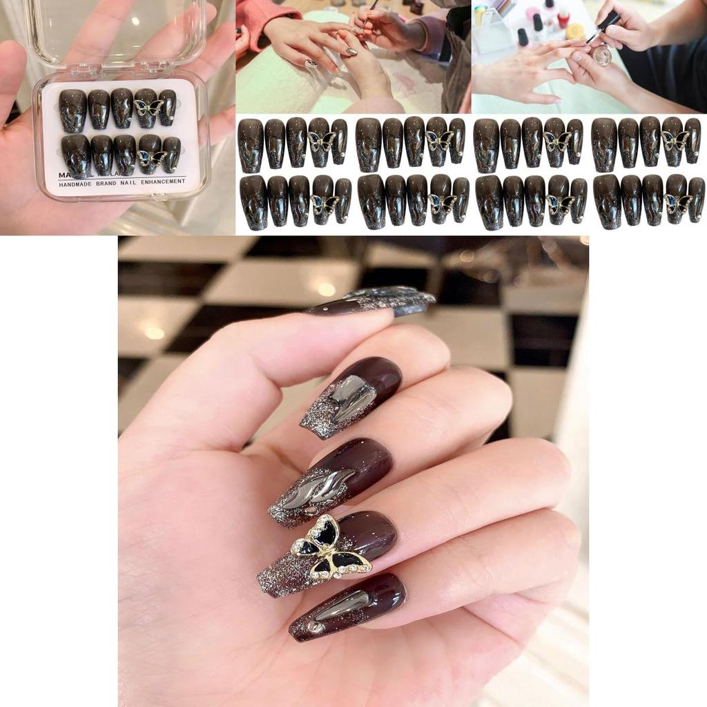 Handmade Butterfly Nail Sticker Wholesale Ice-clear Long-wearing Sparkling Diamond