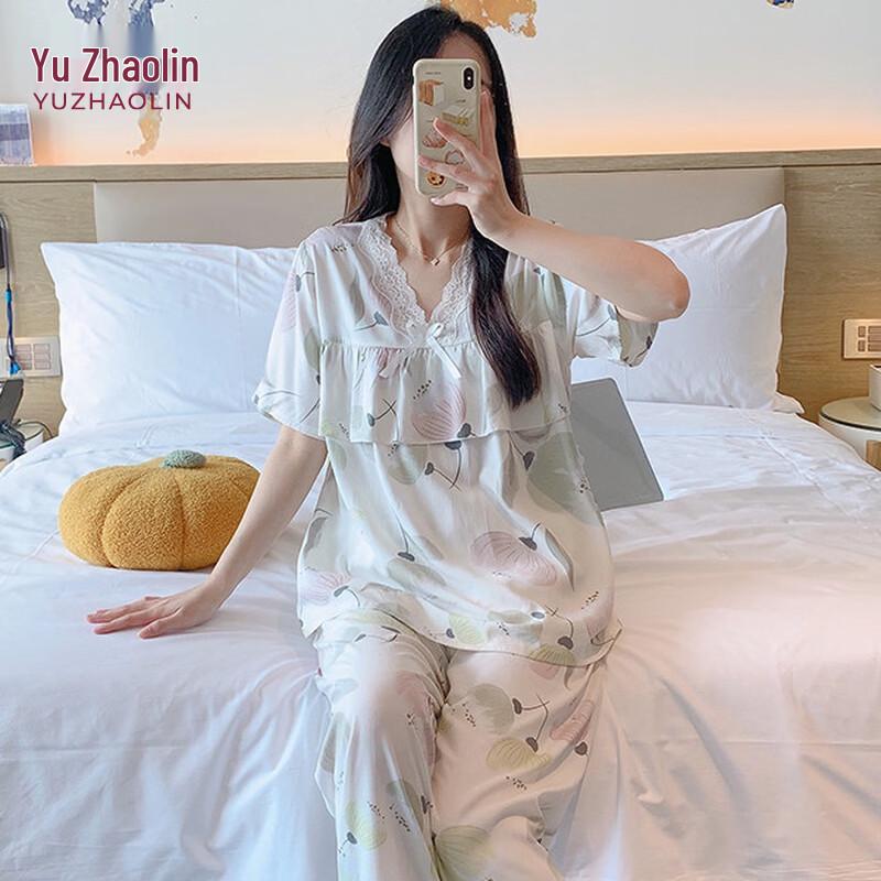YUZHAOLIN Women s Summer Anti-Bulge Pajama Set L