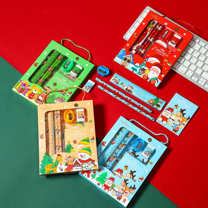 Christmas Student Stationery Gift Set: Children's Holiday Prizes - Handheld Six-Piece Set