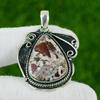 Natural Mexican Laguna Lace Agate Gemstone 925 Sterling Silver Pendant For Women