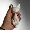 Elegant Cat Statue 3D Printed Minimalist Art Cat Sculpture Collectible Kitten Figurine for Desk Wine Cabinet Bedroom Bedside Decor Gifts