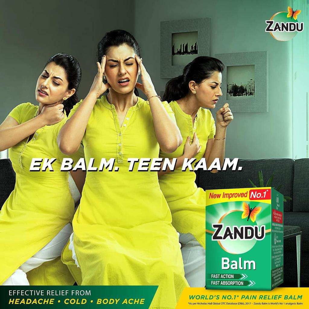 Zandu Balm 50ml X Pack of 2 Pain Relief Balm for Headache, Body Ache, Muscle Pain and Cold Relief