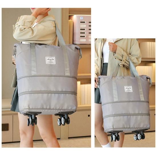 Travel Expandable Luggage Bag with Multiple Compartments Large Capacity Zipper Closure Waterproof Duffel Bag Suitcase with Wheels