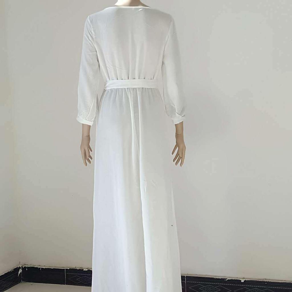 Podzim 2019 Šaty s dlouhým rukávem z rayonu s kulatým výstřihem - Dostupné ve 3 barvách