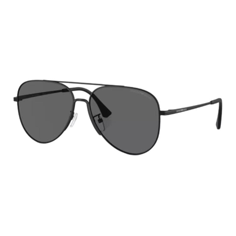 

EMPORIO ARMANI Logo Metal Aviator Sunglasses Men s Black 60 чёрный