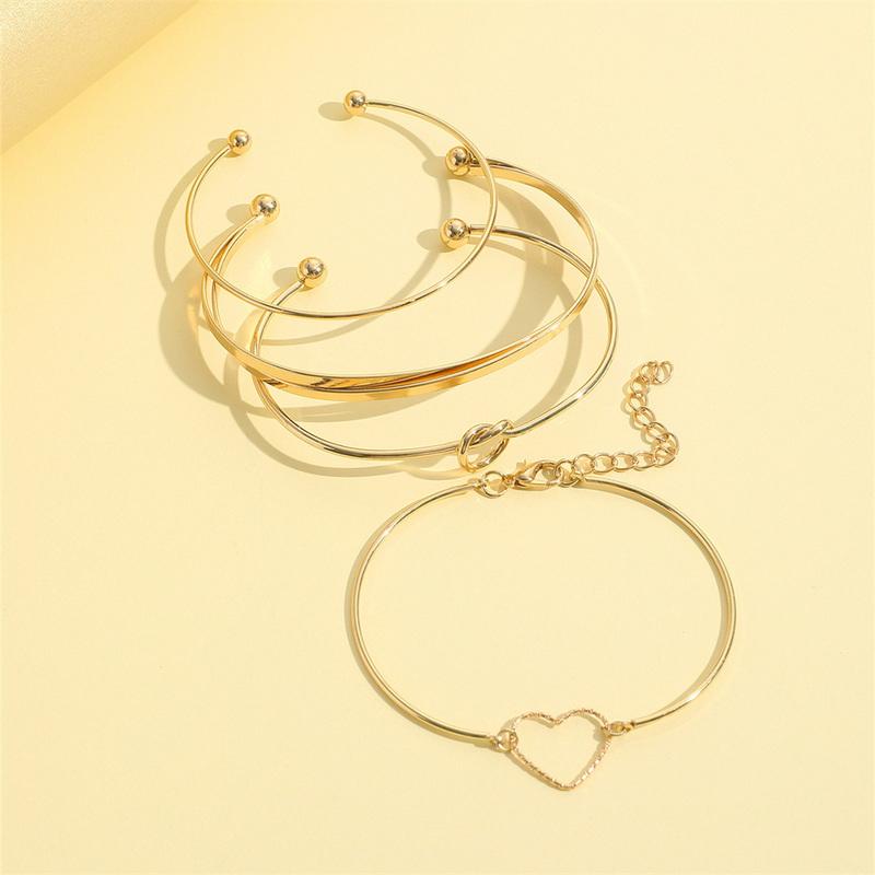 10Pcs/Set Punk Vintage Gold Color Smooth Metal Bracelets Exaggerated Geometric Twist Chain Bangle For Women Fashion Jewelry Gift