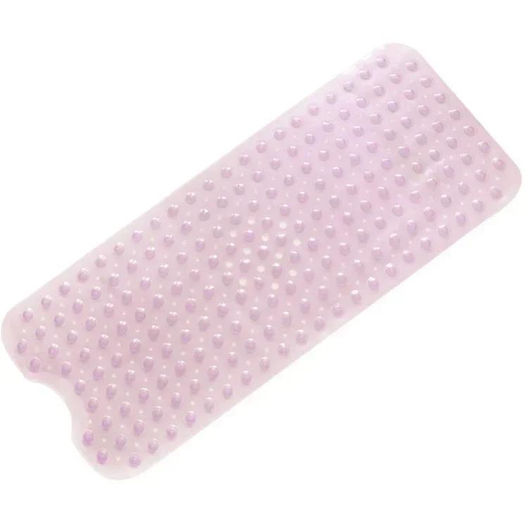 Soft 100x40cm PVC Bathroom Mat - Exquisite Anti-Slip Bathtub Mat with Suction Cups, Non-Slip Shower Floor Pad Simple Bath Mat