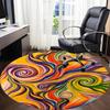 1pc Swirls Abstract Office Round Area Rug, Indoor Mat Suitable ForOffice, Under Office Chairs Bedroom Living Room Home Decor, Room Deco Q033