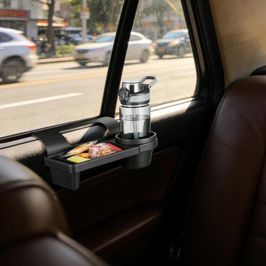 Hangable Car Window Cup Holder Multi-Purpose Rack with Storage Tray for Vehicle Truck SUV, Cell Phone Key Bottle & Change