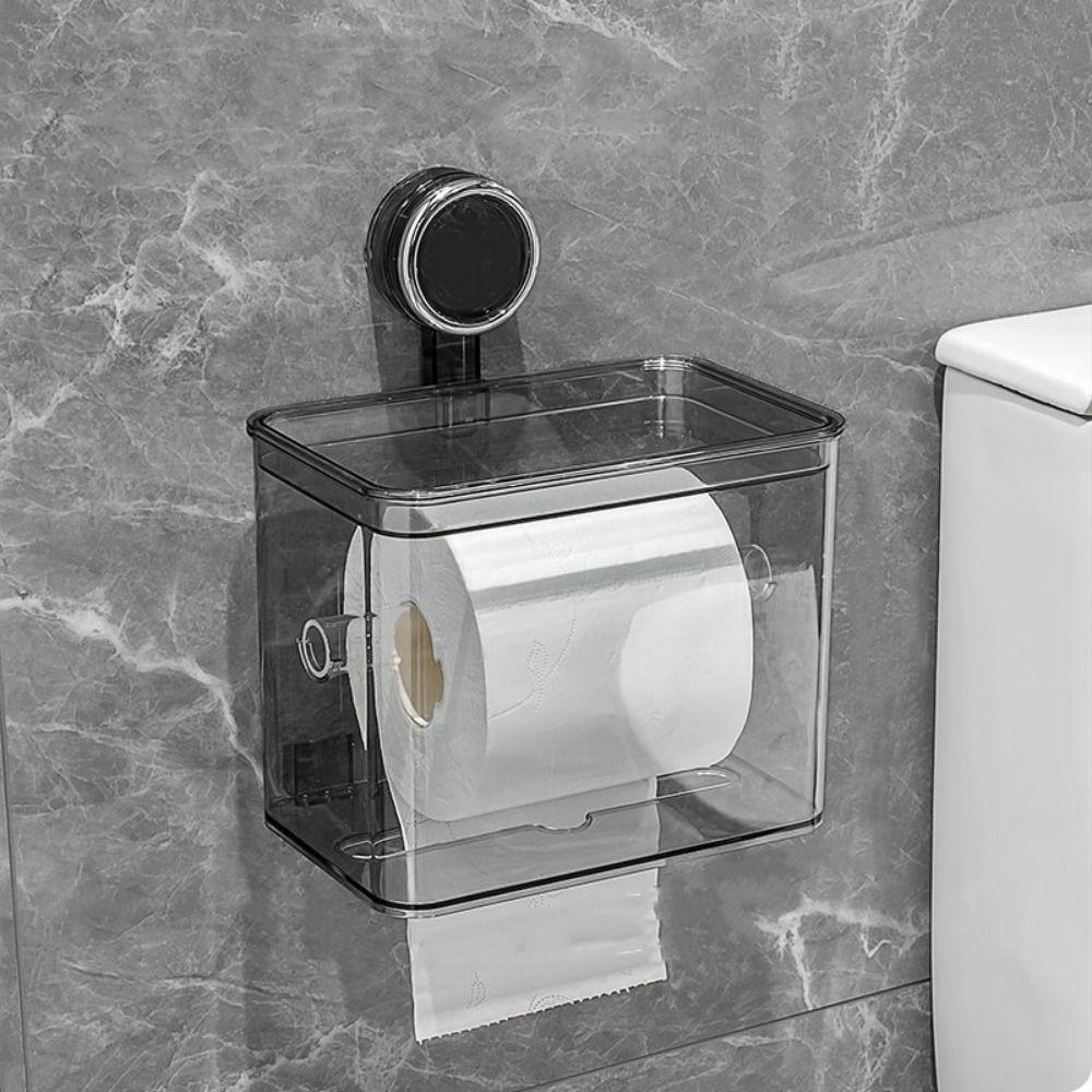 Transparent Suction Cup Tissue Box Wall Mounted Tissue Storage Box Napkin Box  Living Room