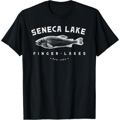 Seneca Lake Gift for Trout Fishing and Finger Lakes Camping T-Shirt