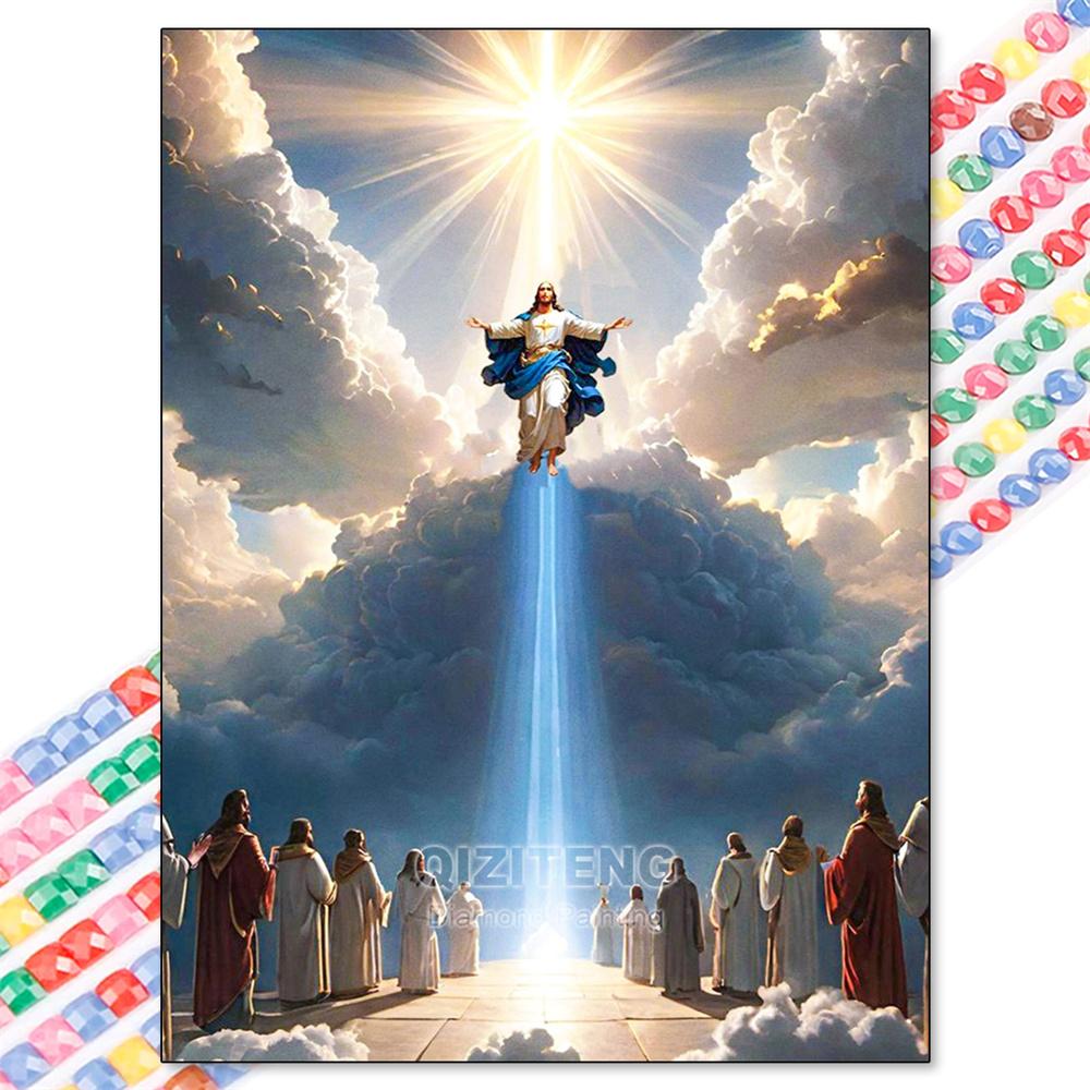 5D Diamond Painting Kit Jesus Cross Religious Sticker Diamond Embroidery Handmade DIY Mosaic Home Decoration Adult Gifts