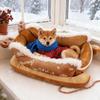Dog Bed Warm Christmas Decor Soft Plush Sled Dog Cat Bed For Puppy Cat Pet Indoor Outdoor Living Room Balcony Home Decor
