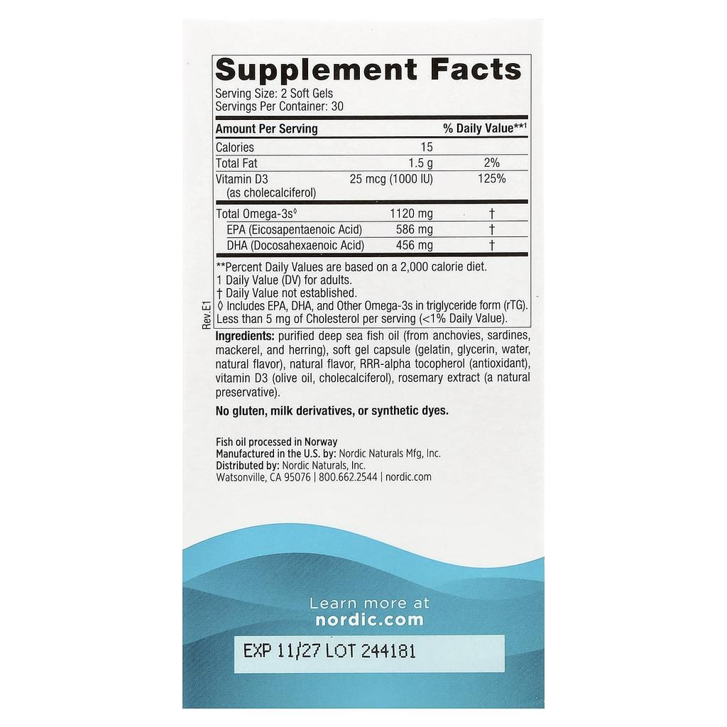 Ultimate Omega®-D3 2X, Lemon Flavor, 60 Mini Softgels