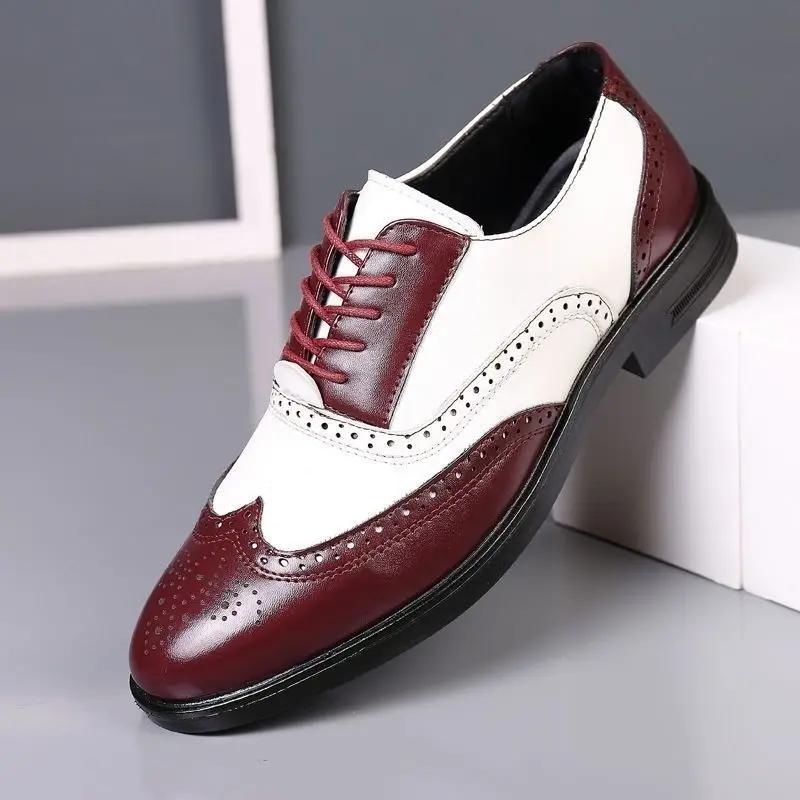 Fashion Male Casual Shoe Brogue Men's Leather Shoes Fashion 2024 New In Designer On Sale Classic Original Luxury Social Shipping Free Pu