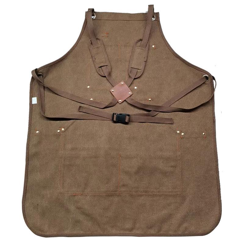 Modern Thick Canvas Apron with Custom Logo for Woodworking, Electrician, and Gardening Tasks