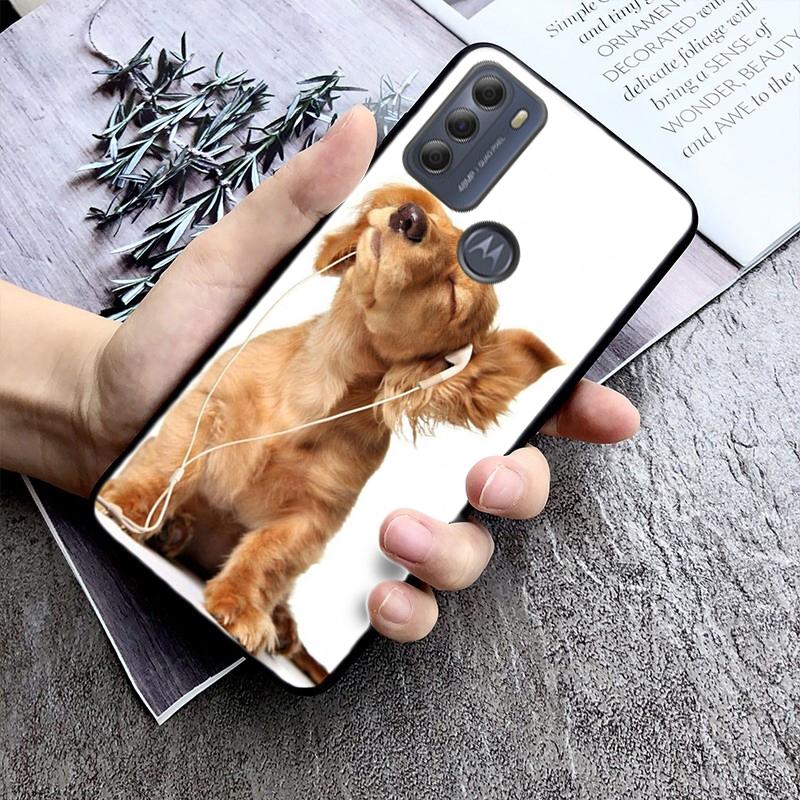 Custodia Carina per Telefono con Cuccioli di Cane per Motorola Moto G 5G G50 G60S G100 G Stylus G9 G8 G7 Power G Pure G8 Play G7 Plus G60