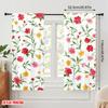2pcs,2D plane printing Curtain Popular Colorful Floral Blooms 100% Polyester (without rod) Art Deco Festive Perfect for Living