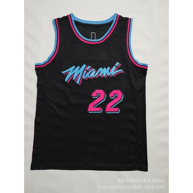 Maglia da Basket Miami Heat Uomo Donna Cotone Cucita Uniforme Squadra NBA Butler Wade Herro City Edition