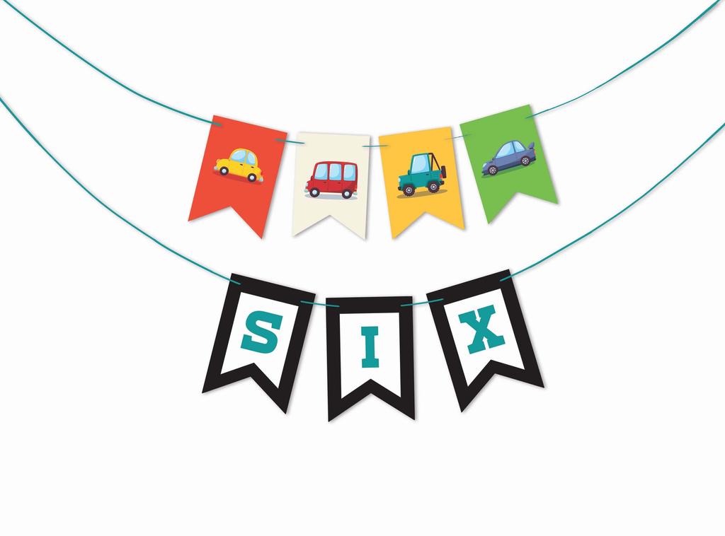 Inkdotpot Birthday Party Decorations Happy Birthday Party Garland Baby Boy Or Girl Car Gender Neutral Pennant Banner